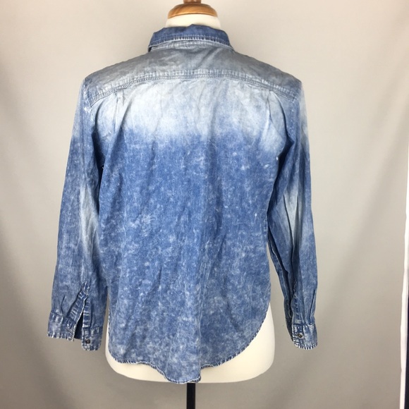 Vanilla Star Denim Style Button Front Shirt Sz XL - Picture 5 of 6